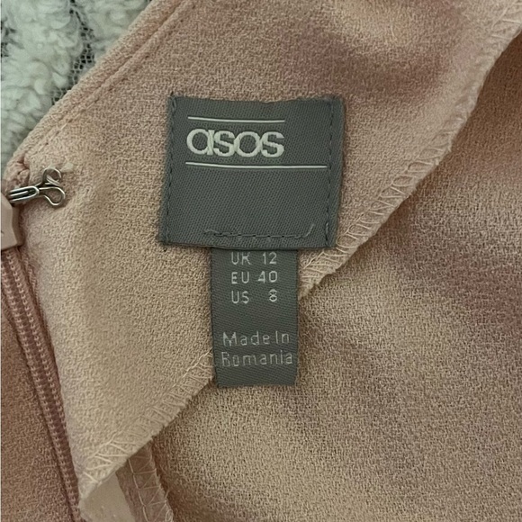 ASOS Womens Blush Pink  Knee Length Dolman Short Sleeve Lined Dress Sz 8 - Picture 6 of 7